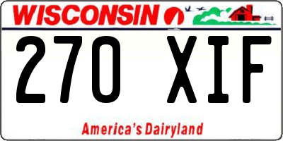 WI license plate 270XIF