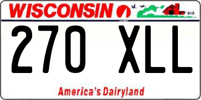 WI license plate 270XLL