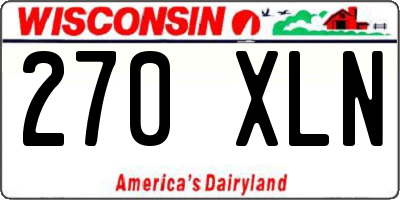 WI license plate 270XLN