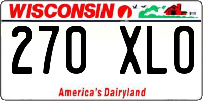 WI license plate 270XLO