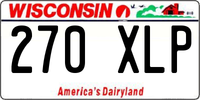 WI license plate 270XLP
