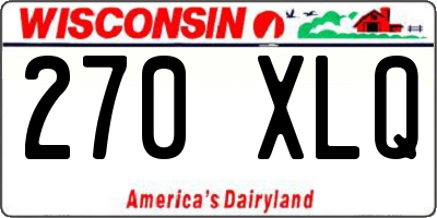 WI license plate 270XLQ