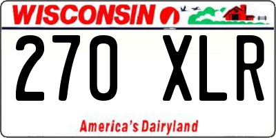 WI license plate 270XLR