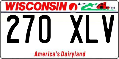 WI license plate 270XLV