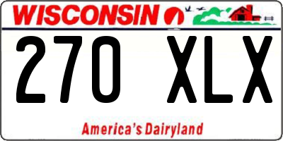 WI license plate 270XLX