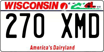WI license plate 270XMD