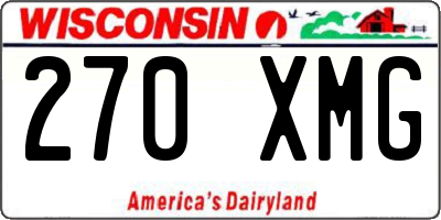 WI license plate 270XMG