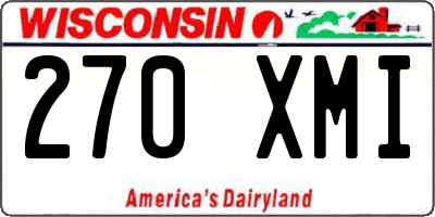 WI license plate 270XMI