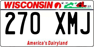 WI license plate 270XMJ