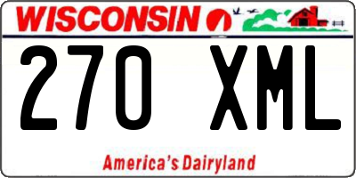 WI license plate 270XML