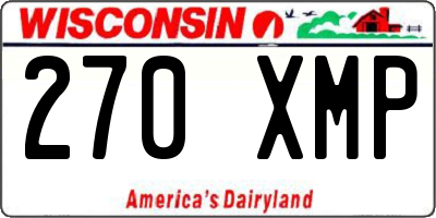 WI license plate 270XMP