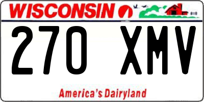 WI license plate 270XMV
