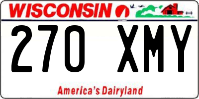 WI license plate 270XMY