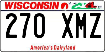 WI license plate 270XMZ