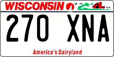 WI license plate 270XNA
