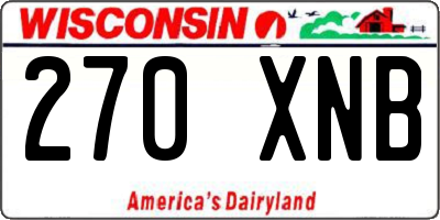 WI license plate 270XNB