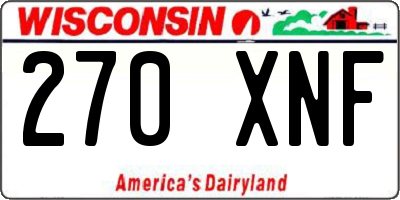 WI license plate 270XNF