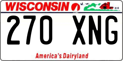 WI license plate 270XNG