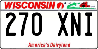 WI license plate 270XNI