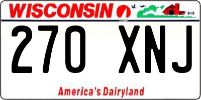 WI license plate 270XNJ