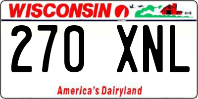 WI license plate 270XNL