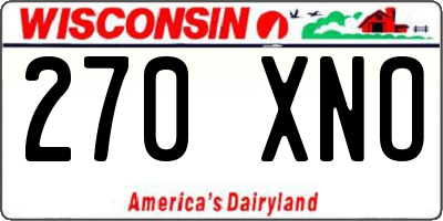 WI license plate 270XNO
