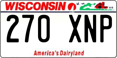 WI license plate 270XNP