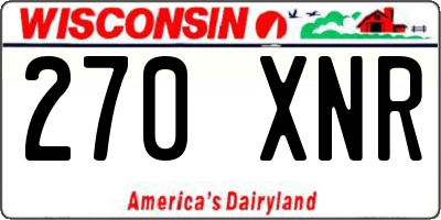 WI license plate 270XNR