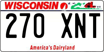 WI license plate 270XNT