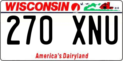 WI license plate 270XNU