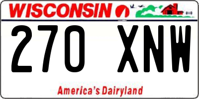 WI license plate 270XNW