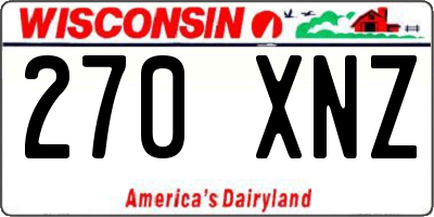WI license plate 270XNZ