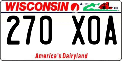 WI license plate 270XOA