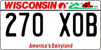 WI license plate 270XOB
