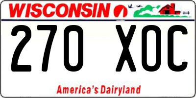 WI license plate 270XOC