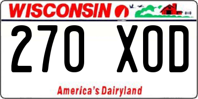 WI license plate 270XOD