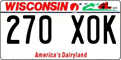 WI license plate 270XOK