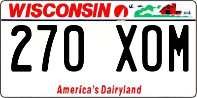 WI license plate 270XOM
