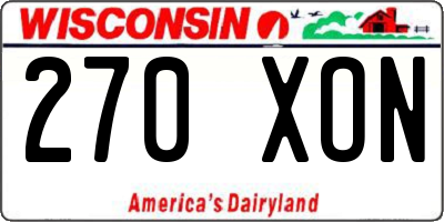 WI license plate 270XON