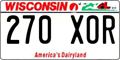 WI license plate 270XOR
