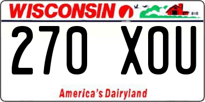 WI license plate 270XOU