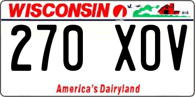 WI license plate 270XOV