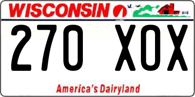 WI license plate 270XOX