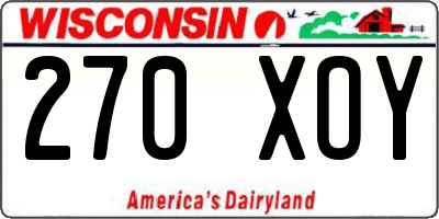 WI license plate 270XOY