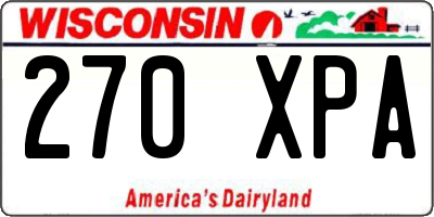 WI license plate 270XPA