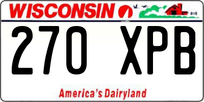WI license plate 270XPB