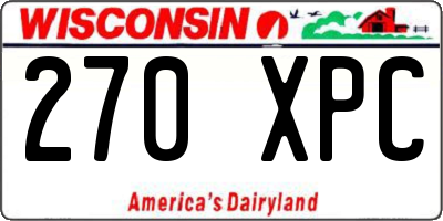 WI license plate 270XPC