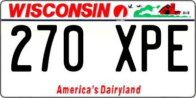WI license plate 270XPE