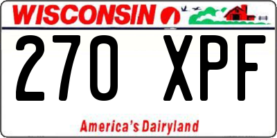 WI license plate 270XPF