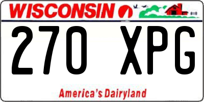 WI license plate 270XPG
